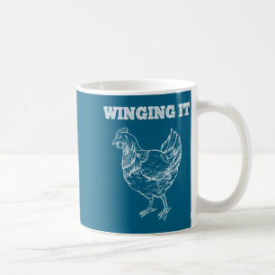 Winging It Funny Chicken Wings Lovers Quote Coffee Mug
