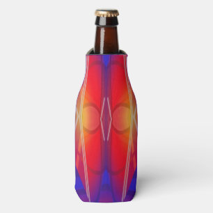 Winging It Neon Layered Abstract Design Bottle Cooler