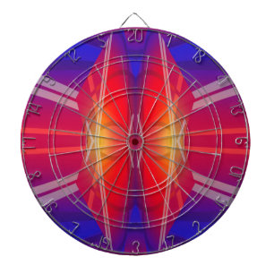 Winging It Neon Layered Abstract Design  Dartboard