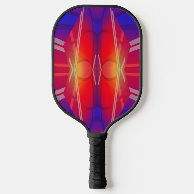 Winging It Neon Layered Abstract Design Pickleball Paddle (Front)