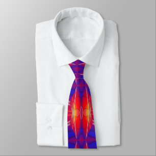 Winging It Neon Layered Abstract Design  Tie