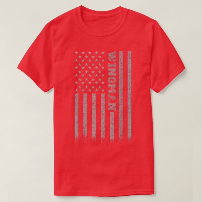 Wingman American Flag  T-Shirt (Design Front)