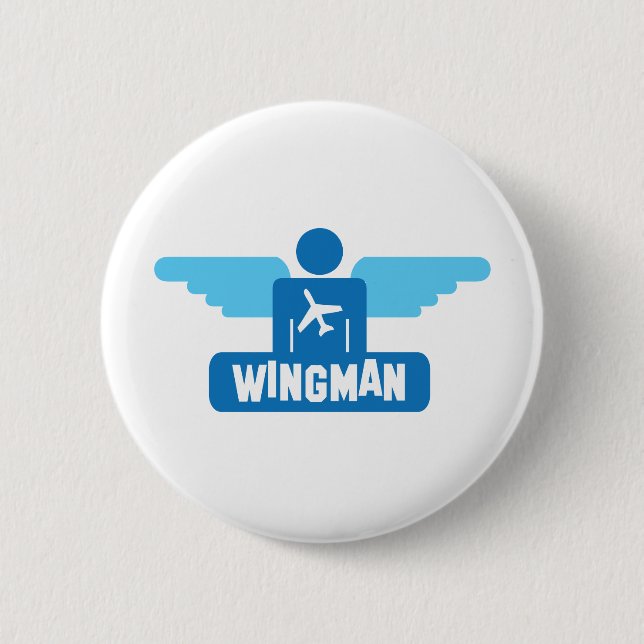 wingman pilot design 6 cm round badge (Front)