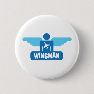 wingman pilot design 6 cm round badge