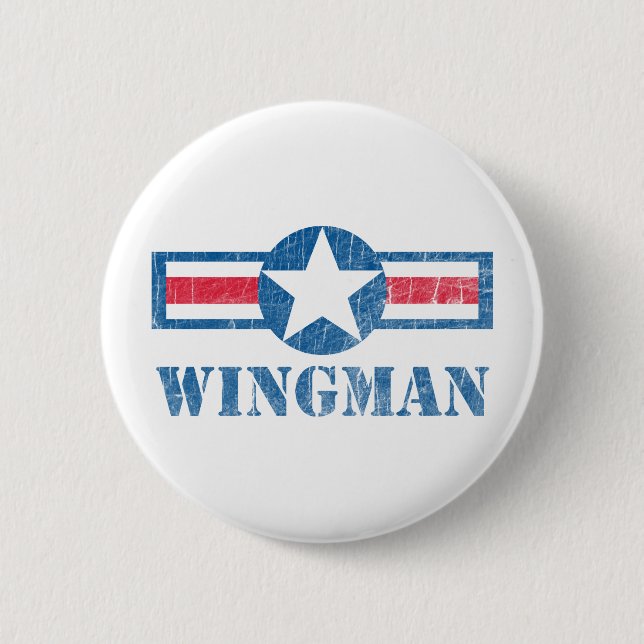 Wingman Vintage 6 Cm Round Badge (Front)