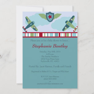 Wings 5x7 Aeroplane Aviation Invitation