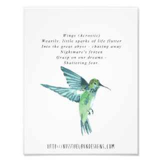 Wings - 8.5" x 11" Poetry Photo Print
