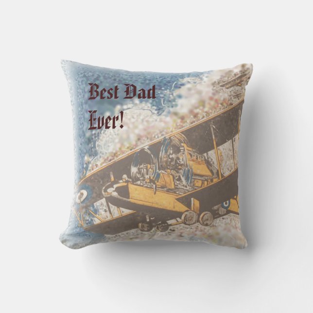 Wings Aloft Father's Day throw pillow (Front)