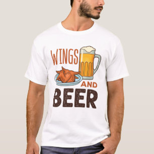 Wings and Beer Chicken Wings Drinking T-Shirt