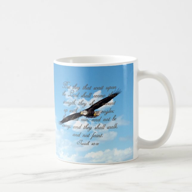 Wings as Eagles, Isaiah 40:31 Christian Bible Coffee Mug (Right)