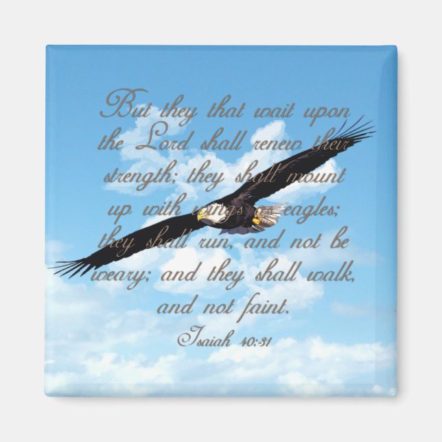 Wings as Eagles, Isaiah 40:31 Christian Bible Magnet (Front)