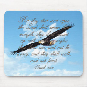 Wings as Eagles, Isaiah 40:31 Christian Bible Mouse Pad