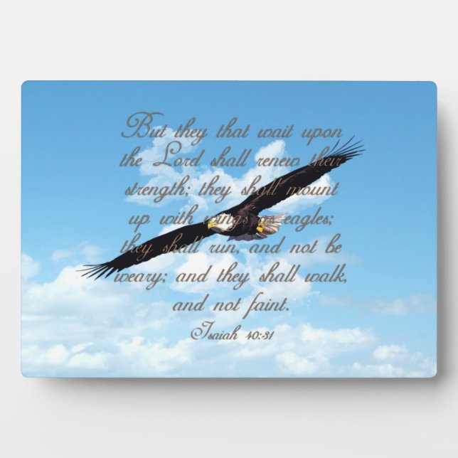 Wings as Eagles, Isaiah 40:31 Christian Bible Plaque (Front)