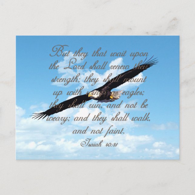 Wings as Eagles, Isaiah 40:31 Christian Bible Postcard (Front)
