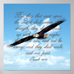 Wings as Eagles, Isaiah 40:31 Christian Bible Poster