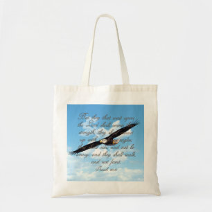 Wings as Eagles, Isaiah 40:31 Christian Bible Tote Bag
