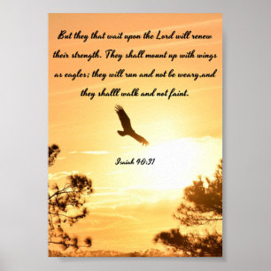 Wings As Eagles - Isaiah Poster -  Bible Verses