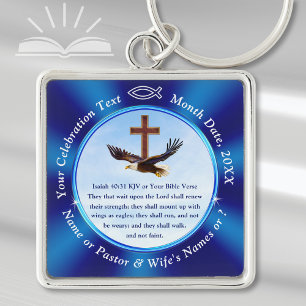 Wings as Eagles Personalised, Christian Key Chain