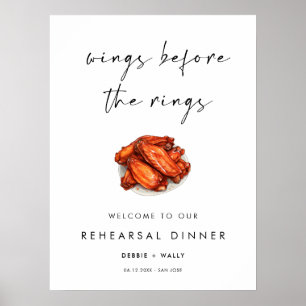 Wings Before the Rings Rehearsal Dinner Welcome Poster