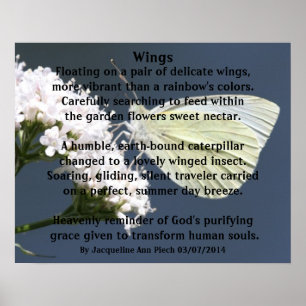 "Wings" Butterfly Poetry Poster