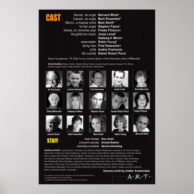 WINGS CAST PAGE POSTER (Front)