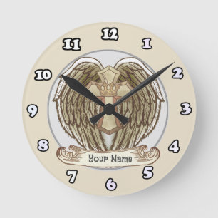 Wings Cross Crown Christian clock