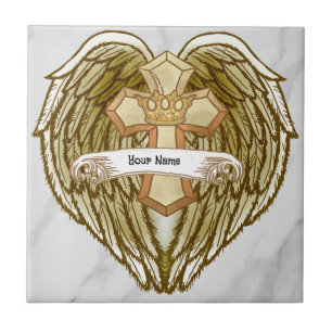 Wings Cross Crown Christian  tile