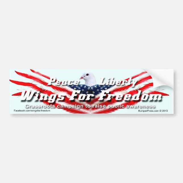 Wings For Freedom Bumper Sticker (Front)