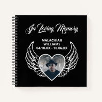 Wings In Loving Memory Funeral Condolence Book