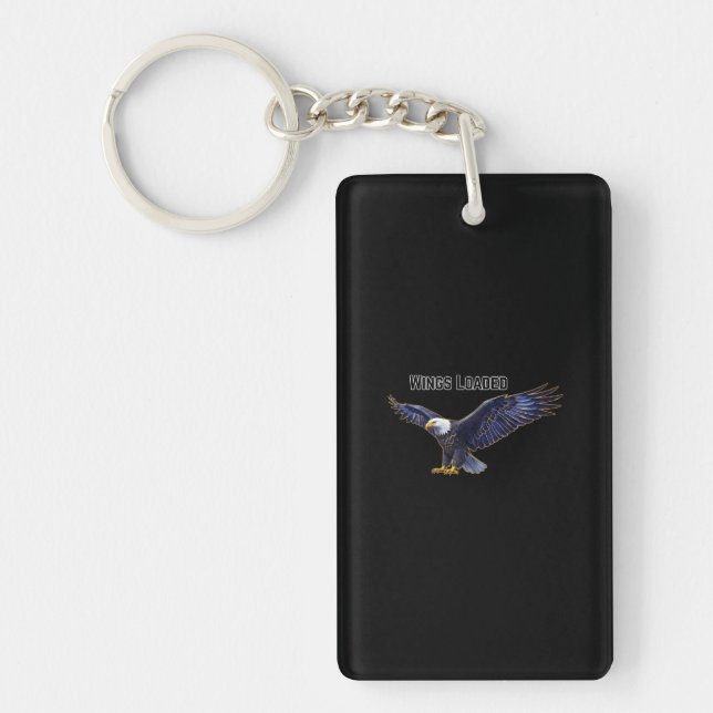 Wings Loaded – Powerful Eagle Graphic Key Ring (Front)