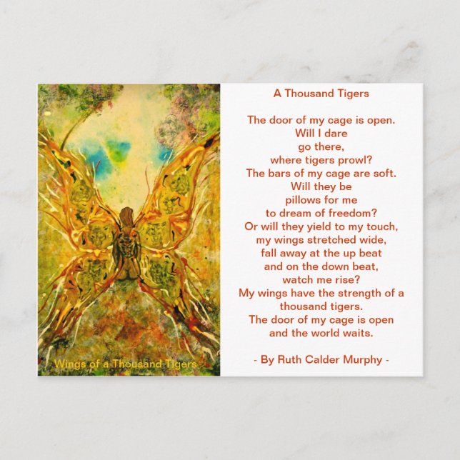 Wings of a Thousand Tigers Postcard (Front)