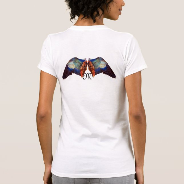WINGS OF AN EUROPEAN ROLLER MONOGRAM T-Shirt (Back)