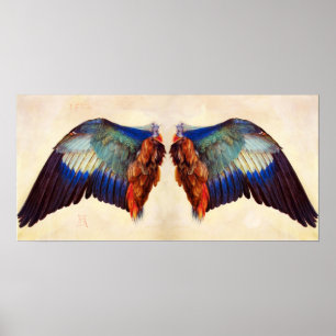 WINGS OF AN EUROPEAN ROLLER POSTER