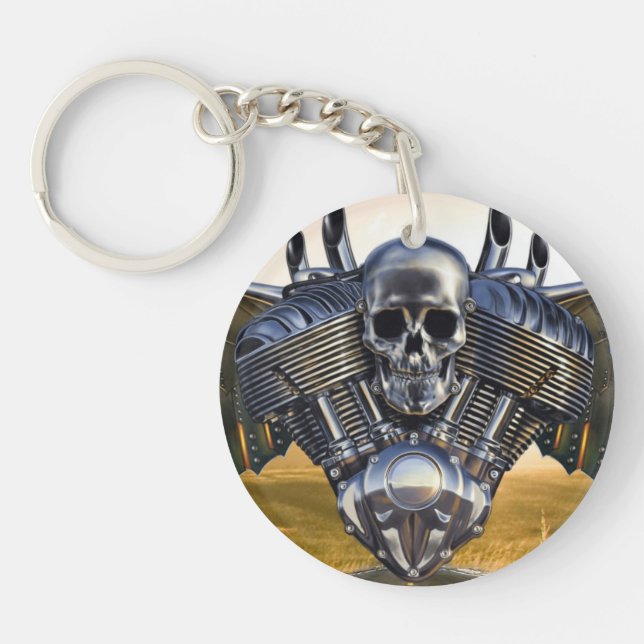 Wings of Anarchy Circle Keychain (Front)