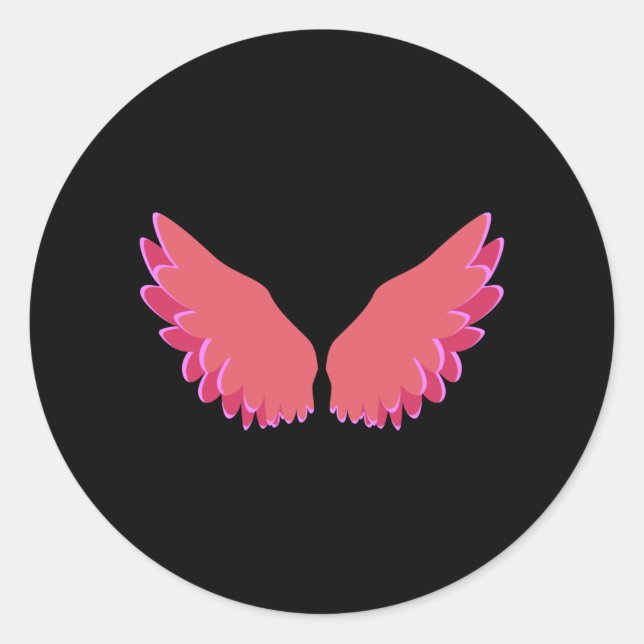 Wings of Angel Classic Round Sticker (Front)