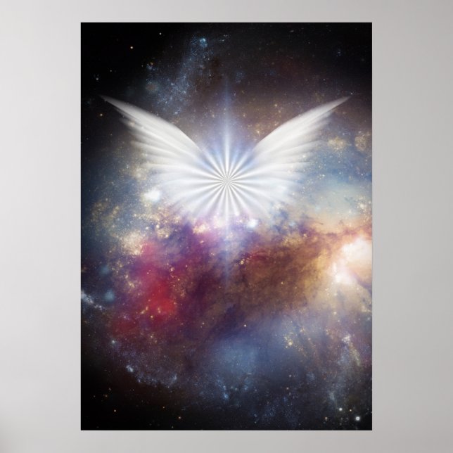 Wings of Angel in Vivid Space Poster (Front)