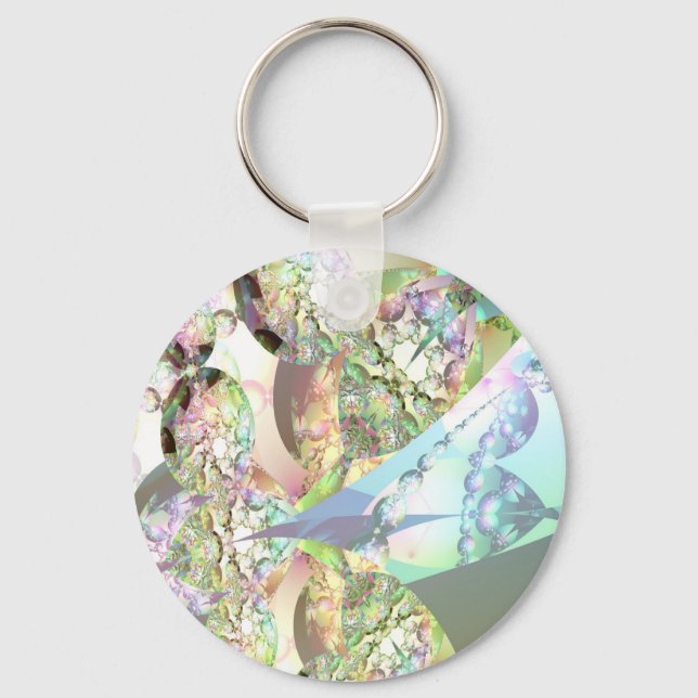 Wings of Angels – Celestite & Amethyst Crystals Key Ring (Front)