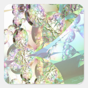 Wings of Angels – Celestite & Amethyst Crystals Square Sticker