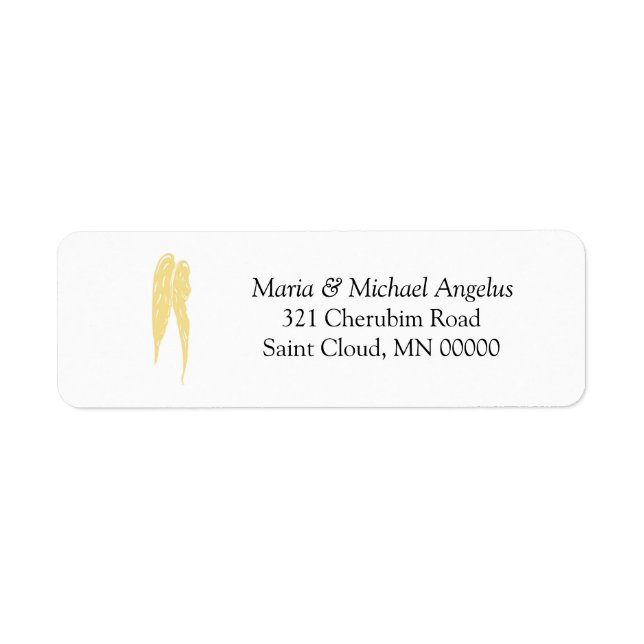 Wings of Angels Weddings Invite Labels Stickers (Front)