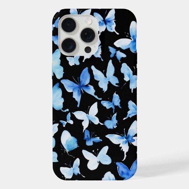 Wings of Blue: Graceful Butterfly Design" iPhone Case (Back)