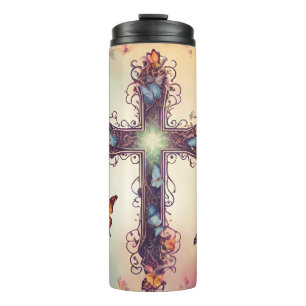 "Wings of Faith: Cross & Butterfly Tumbler Wrap"