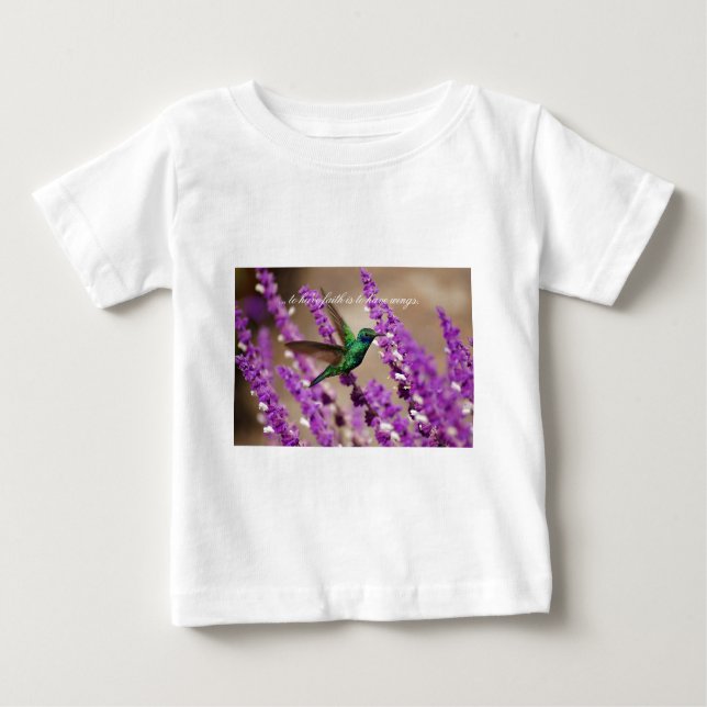 Wings of Faith Sparkling Violet-ears Hummingbird Baby T-Shirt (Front)