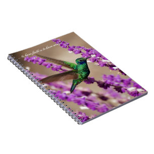 Wings of Faith Sparkling Violet-ears Hummingbird Notebook