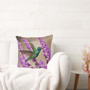 Wings of Faith Sparkling Violet-ears Throw Pillow