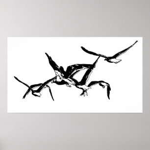 Wings of Freedom Graphic Illustration Poster