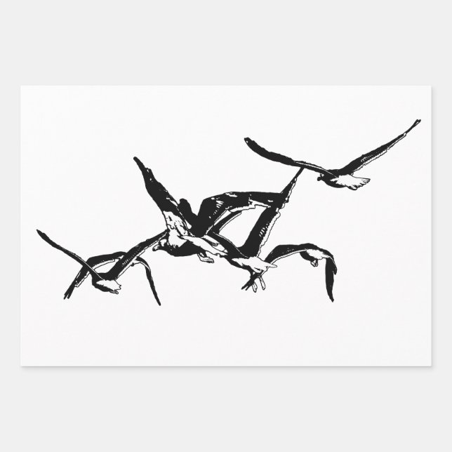 Wings of Freedom Graphic Illustration Wrapping Paper Sheet (Front)