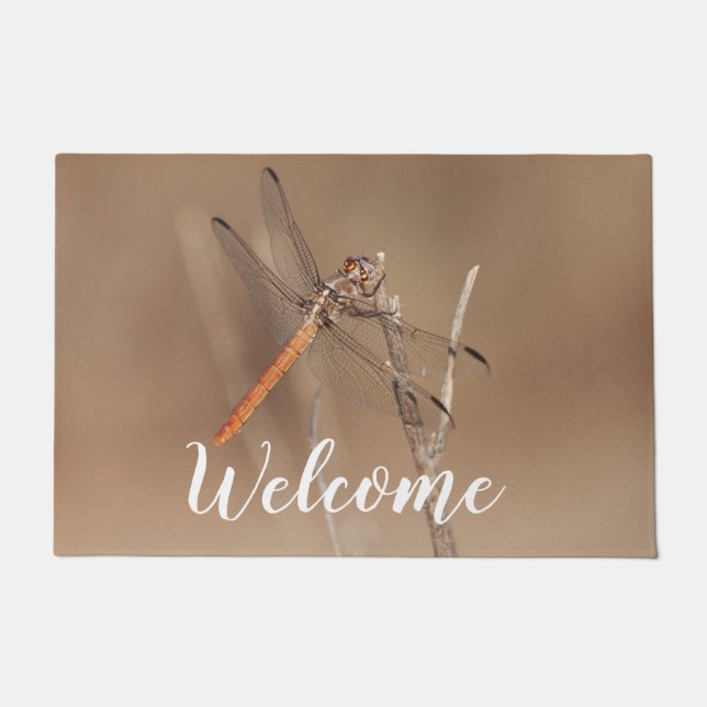 Wings of Gold Dragonfly Doormat (Front)