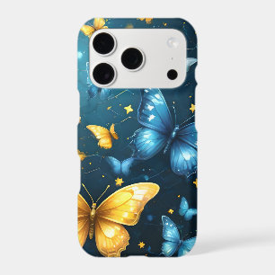 Wings of Joy: Blue and Yellow Flying Butterflies,