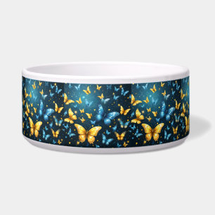 Wings of Joy: Blue and Yellow Flying Butterflies