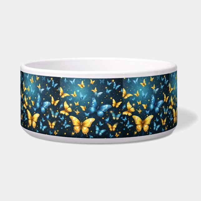 Wings of Joy: Blue and Yellow Flying Butterflies (Front)
